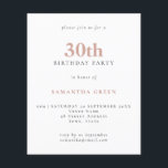 Lámina Texto simple presupuesto Invitación a Rubor 30 cum<br><div class="desc">Texto simple presupuesto Invitación a Rubor a los 30 años. Una alternativa de valor por dinero menor de 4, 5 x 5, 6 pulgadas en defecto de la opción semi brillo que se recomienda para las invitaciones y es un grosor similar al de una postal. La opción de satén es...</div>
