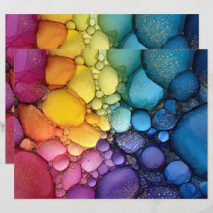 Lámina Textura de burbuja arcoiris Papel de libro de cará