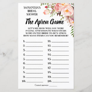 Lámina Tha Apron bridal ducha game español