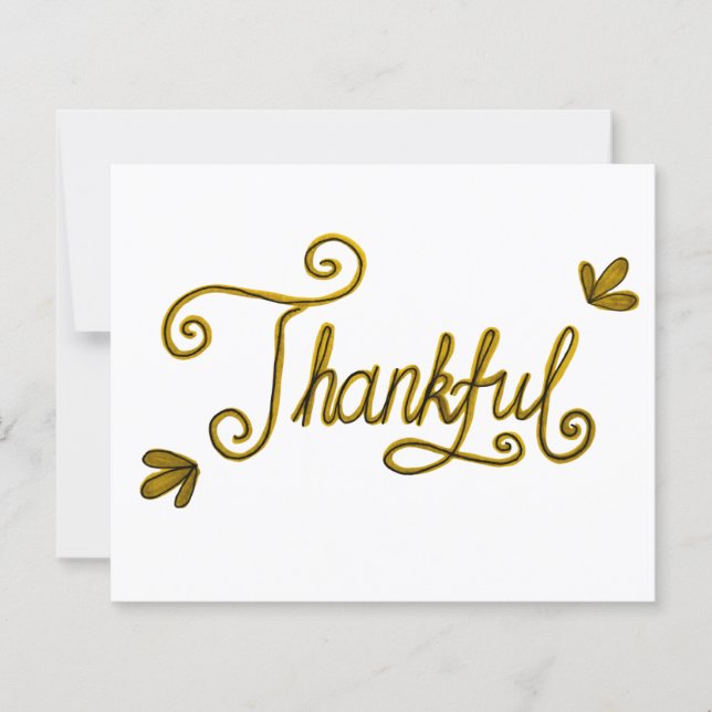 Lámina Thankful gold lettering (Anverso)