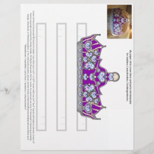 Lámina Tiara, Fiesta de un niño morado, corona de plata