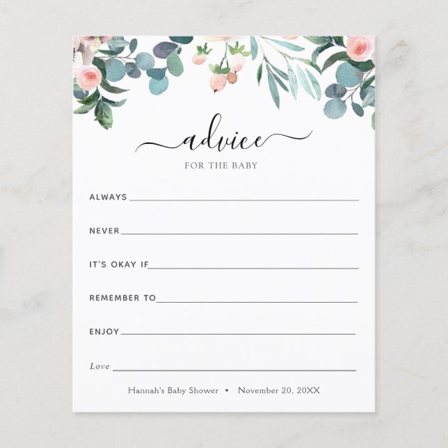 Lámina Tiempo de consejos para el té para el bebé (Anverso)