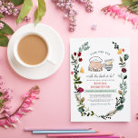 Lámina Tiempo Floral Presupuestario Para La Ducha De Tea<br><div class="desc">¡Es hora de tomar el té con la futura novia! Esta dulce invitación a una ducha de novia con presupuesto incluye una tetera y una pila de tés dibujadas a mano, el nombre de la novia en las capitales rústicas y la información del evento que se muestra a continuación. Hay...</div>