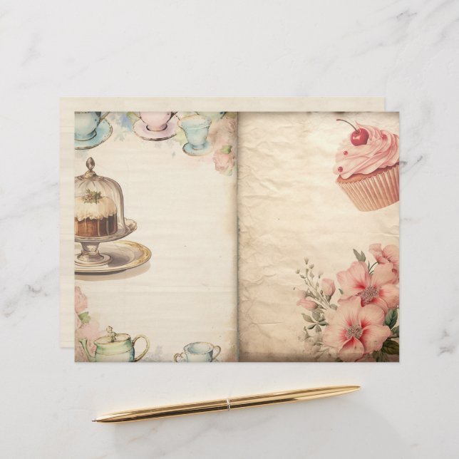 Lámina Tiempo para el papel de diario basura de té (Anverso/Reverso In Situ)