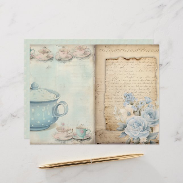 Lámina Tiempo para el papel de diario basura de té (Anverso/Reverso In Situ)