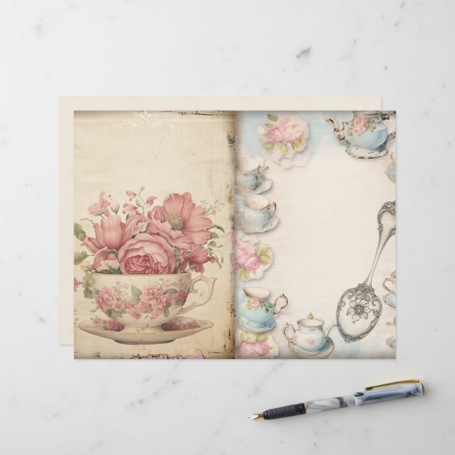 Lámina Tiempo para el papel de diario basura de té (Anverso/Reverso In Situ)