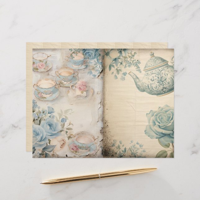 Lámina Tiempo para el papel de diario basura de té (Anverso/Reverso In Situ)