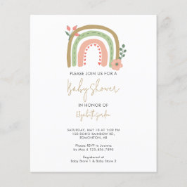 Lámina Tierra de flores del Baby Shower arcoiris del Boho