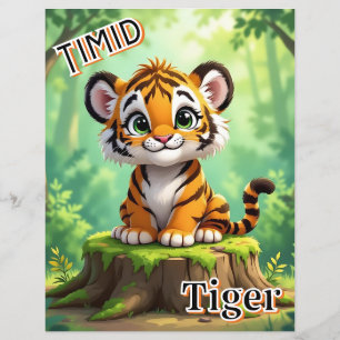 Lámina Tigre Timid   El arte de la guardería de una Perso