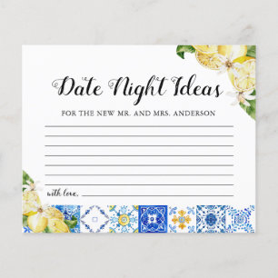 Lámina Tiles Lemon Date Ideas Noche Bridal Shower Card