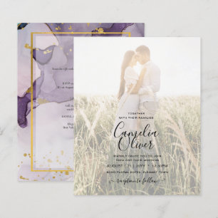 Lámina Tinta Alcoholica Dorada Purpura Foto Abstracta Bod