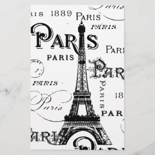 Lámina Tipografía Caligrafía París Francia Torre Eiffel