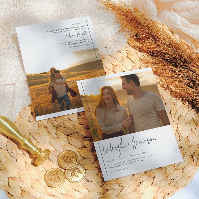 Lámina Tipografía de guión de Boho 2 fotos Boda (Subido por el creador)