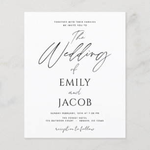 Lámina Tipografía del guión blanco negro del Boda de pres