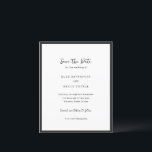 Lámina Tipografía Moderna Minimalista para Boda Save the<br><div class="desc">Este diseño es parte de una suite de invitaciones de boda minimalistas atemporales que presentan tipografía de letra cursiva elegante combinada con una fuente serif clásica en negro y blanco suave. Este diseño moderno abraza la simplicidad con un diseño refinado, perfecto para parejas que buscan sofisticación discreta. Ideal para bodas...</div>