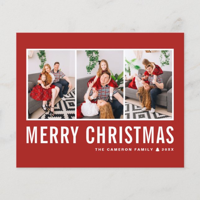 Lámina Tipografía moderna Navidades de Collage de fotos r (Anverso)