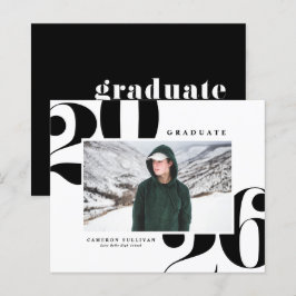 Lámina Tipografía Negra 2025 Negrita Foto Graduación