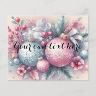 Lámina Tipografía Ornamentos de árboles de Navidad acuare