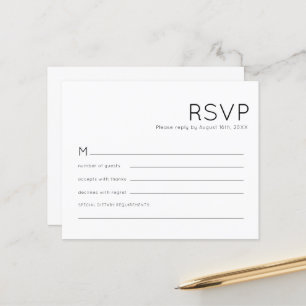 Lámina Tipografía presupuestaria Boda blanca negra RSVP