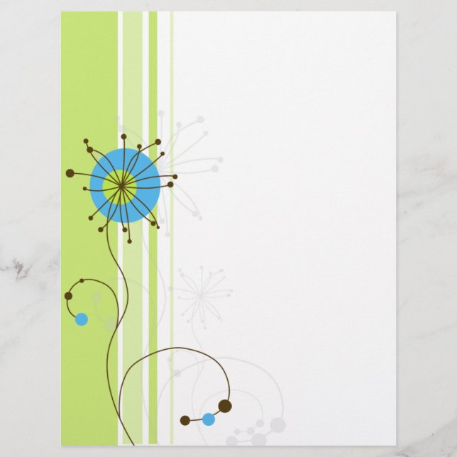 Lámina Tipografía verde de flor simple moderna (Anverso)