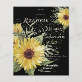 Lámina Tipografía vintage y fondo de girasoles