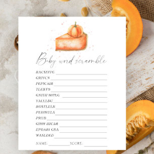 Lámina Tiras de calabaza - juego de ducha de bebé de Word