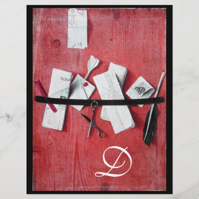 Lámina TITULAR DE LA CARTA EN EL MONOGRAMA DE MADERA blan (Anverso)