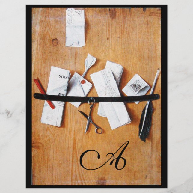 Lámina TITULAR DE LA CARTA EN MADERA MONOGRAMA marrón bla (Anverso)