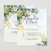 Todo en 1 verde Eucaliptus de oro deja Boda