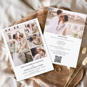 Lámina Todo en un código QR Foto Minimalista Boda blanco