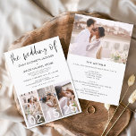 Lámina Todo en uno el Boda de lo Minimalista simple<br><div class="desc">Captura la esencia de tu historia de amor con nuestra invitación a una boda fotográfica Minimalista. Este diseño elegante y elegante le permite mostrar su foto favorita de compromiso junto con los detalles de su boda, todo en una tarjeta conveniente. Con su estética minimalista y sus líneas depuradas, esta invitación...</div>