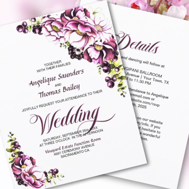 Lámina Todos En Un Boda De Floral Rosa (Subido por el creador)