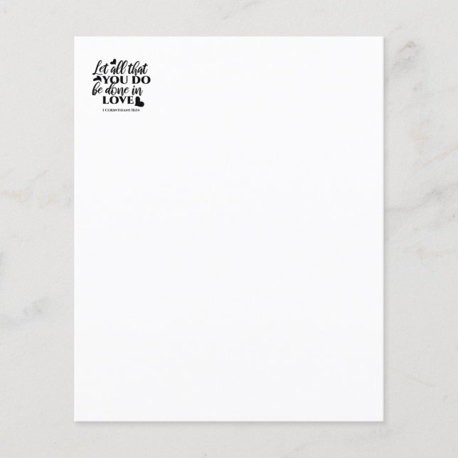 Lámina Todos hagamos el amor - 1 Cor 16:14 (Anverso)