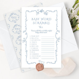 Lámina Toile Baby word Scramble moderno Vintage frame gam