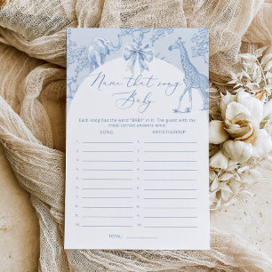 Lámina Toile de Jouy Baby Shower Nombre ese juego de canc