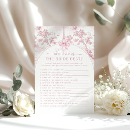 Lámina Toile de Jouy Paris Who knows the bride best game