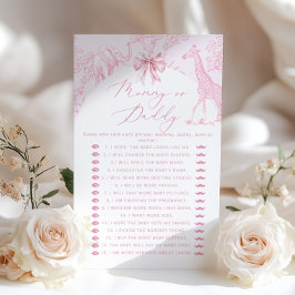 Lámina Toile Safari Mami o papá bebé ducha juego