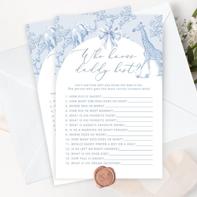 Lámina Toile Safari Quién conoce a papi mejor juego de du (Subido por el creador)