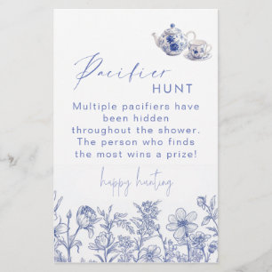 Lámina Toile Tea Time Baby Shower Pacifier Hunt