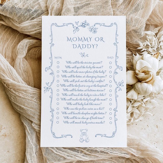 Lámina Toile Teddy Bear mommy o Daddy baby ducha game (Subido por el creador)