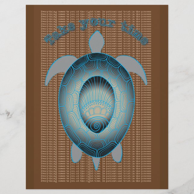 Lámina Toma tu cita motivadora de la tortuga del tiempo (Anverso)