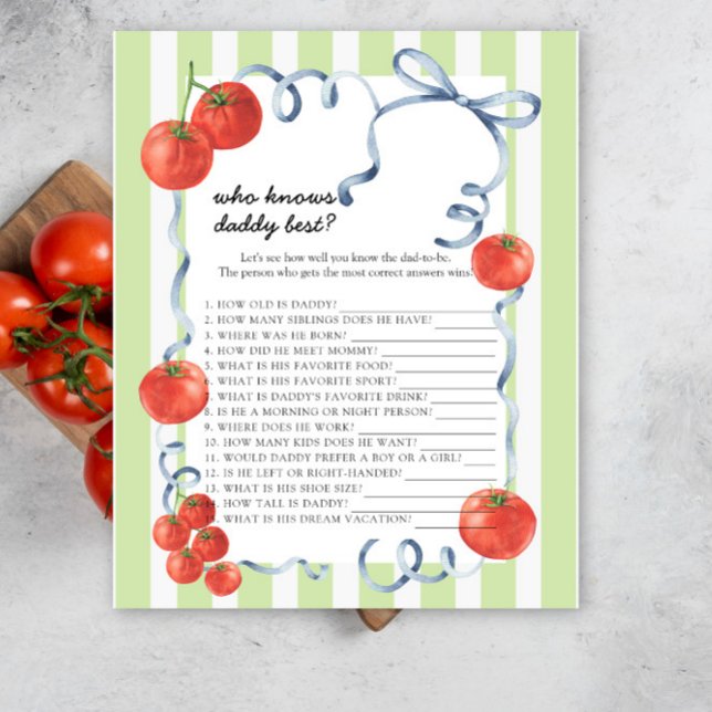 Lámina Tomate - Quién conoce mejor juego a papá (Subido por el creador)