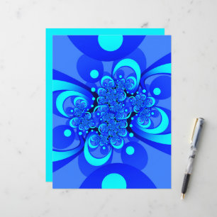 Lámina Tonos de azul arte fractal abstracto moderno