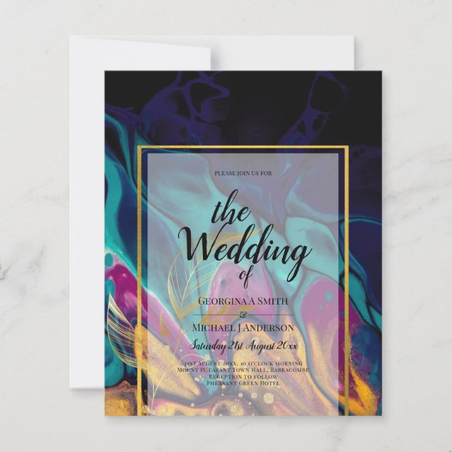 Lámina Tonos de joyas TINTA DE BODAS Ciruela Púrpura Azul (Anverso)