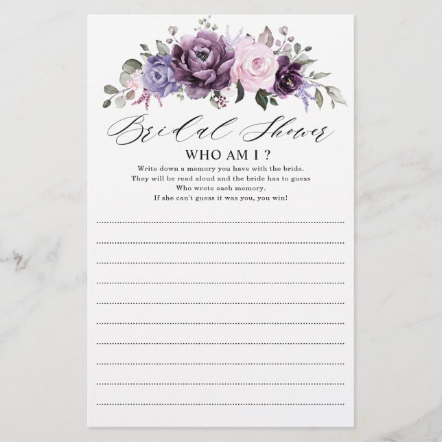 Lámina Tonos de violetas flores moradas que soy juego (Anverso)