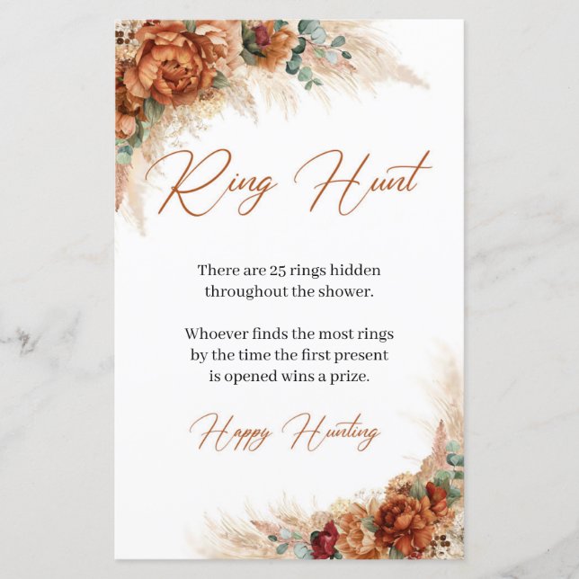 Lámina Tonos rustos quemados naranja pampas hierba Ring H (Anverso)