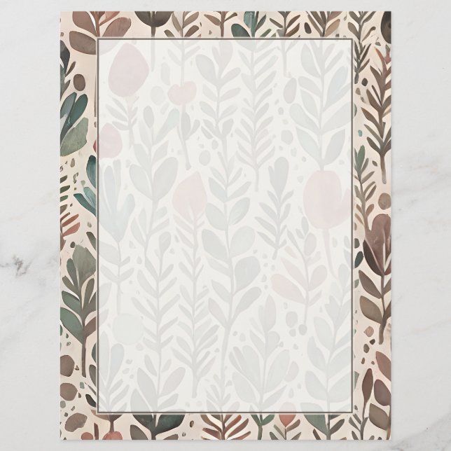 Lámina Tonos terrosos botánico (Anverso)