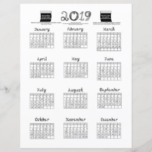 Lámina Tornillos de tela de fuente de tela del calendario
