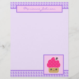 Lámina Torta de Cupcake malvado Kawaii Stationery Grande