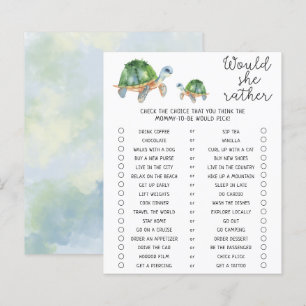 Lámina Tortuga marina - Juego de Baby Shower ¿Qué Preferi